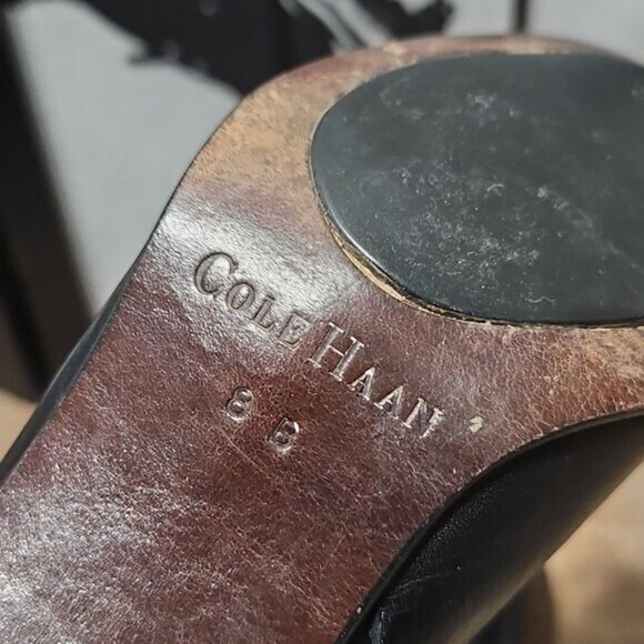 Cole Haan Zippered Black Heeled Boots Size 8 - Picture 7 of 9